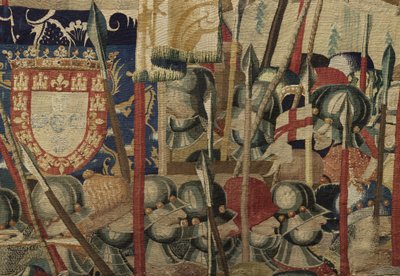 Tapestry showing the Conquests of King Alfonso V of Portugal, Tournai (detail) by Flemish School