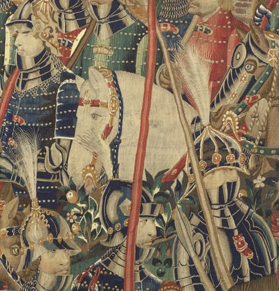 Tapestry showing the Conquests of King Alfonso V of Portugal, Tournai (detail) by Flemish School