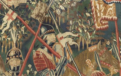 Tapestry showing the Conquests of King Alfonso V of Portugal, Tournai (detail) by Flemish School