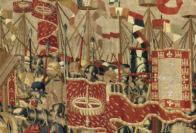 Tapestry showing the Conquests of King Alfonso V of Portugal, Tournai (detail) by Flemish School