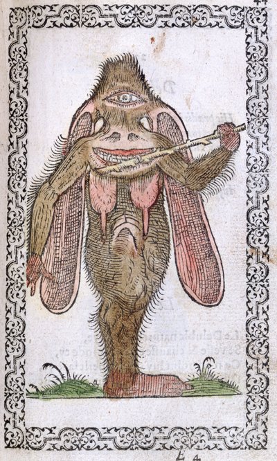 The Cyclops, illustration from Omnium fere gentium nostraeque aetatis Nationum Habitus et Effigies by Jean Sluperji, Antwerp, 1572 by Flemish School