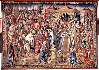 The Presentation of the Royal Insignia, Tapestry of David and Bathsheba, c.1510-15 by Flemish School