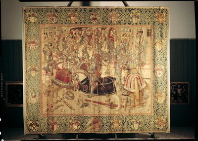 The Tournament, vertical loom tapestry from the Brussels workshop, c.1497 by Flemish School