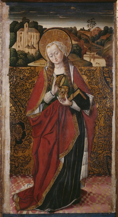 Triptych, St. Mary Magdalene, right panel by Flemish School