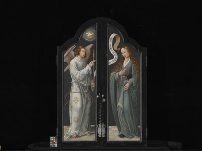 Triptych With The Virgin And Child, St. Barbara, And St. Catherine by Flemish School