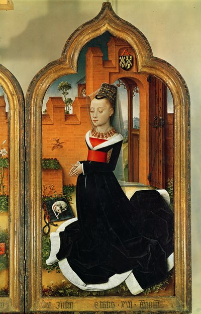 Triptych of Jean de Witte, Right Panel: Maria Hoose, Wife of Jean de Witte by Flemish School