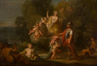 Venus giving arms to Aeneas by Flemish School
