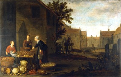 Market Scene by Flemish School