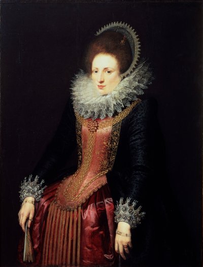 Portrait of a Lady with a Fan, 1610s by Flemish master