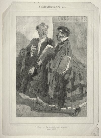 Crinolinographies (Costume of the Magistracy Proposed for 1857) by Félicien Rops