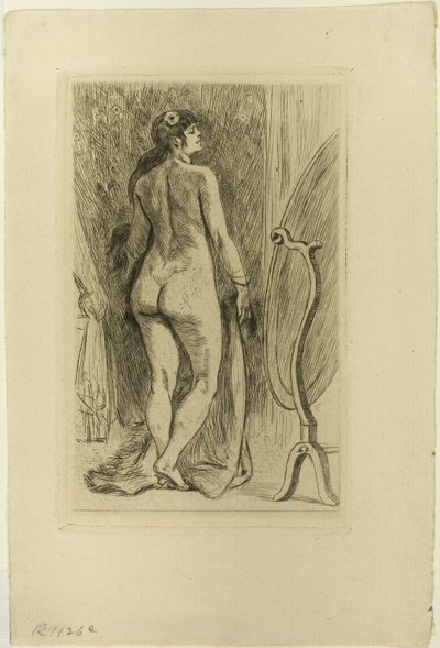 Standing Woman with a Fur by Félicien Rops