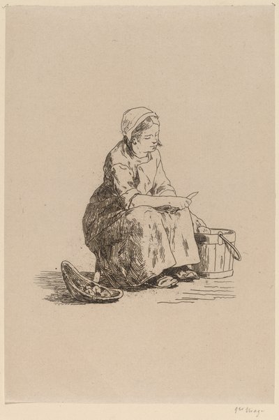 The Little Potato Peeler by Félicien Rops