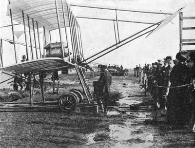Henri Farman and His 50 hp Gnome Biplane, Blackpool Aviation Meeting, Lancashire, 1909 by Flight Photo