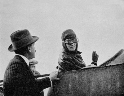 Miss Trehawke-Davies in the passenger seat of one of her Bleriot monoplanes, 1913 by Flight Photo