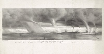 Waterspouts at Sea Near Sicily, 1827 by Félix Achille Beaupoil Saint Aulaire