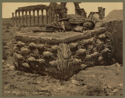 A view of the Grand colonnade, Palmyra, c.1875 by Félix Bonfils