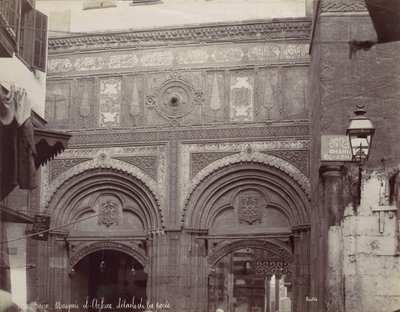 Cairo. Mosque el-Arhar, details of the door by Félix Bonfils
