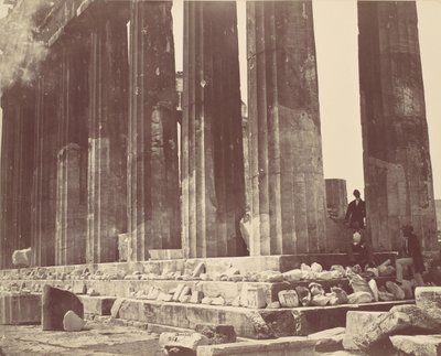 Details of the Colonnade of the Parthenon, Athens, ca. 1870s by Félix Bonfils