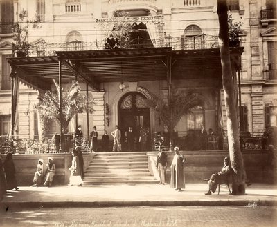 Entrance to Hotel Shepheard in Cairo by Félix Bonfils