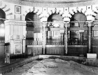 Interior of the Mosque of Omar in Jerusalem by Félix Bonfils