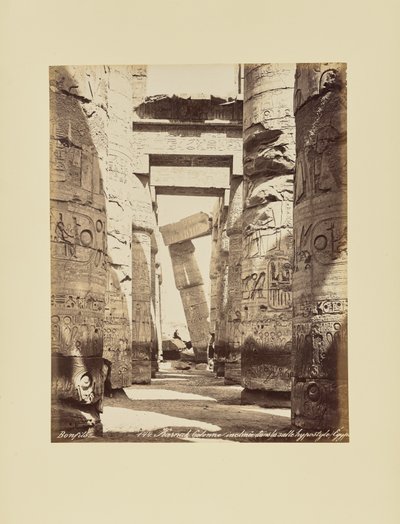 Karnak. Inclined Column in the Hypostyle Hall, Egypt by Félix Bonfils