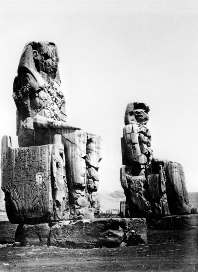 The Colossi of Memnon, Thebes, Nubia, Egypt, 1878 by Félix Bonfils