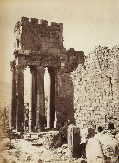 The Ruins of the Temple of Jupiter or the Sun, in the Archeological Zone of Heliopolis or Baalbek, Ancient Syrian City, Now Lebanon by Félix Bonfils