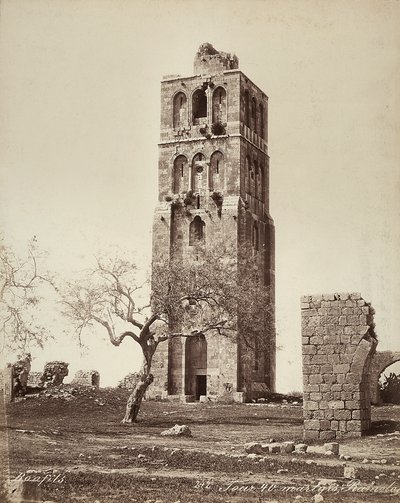 View of the Tower of the Forty Martyrs, in Israel by Félix Bonfils