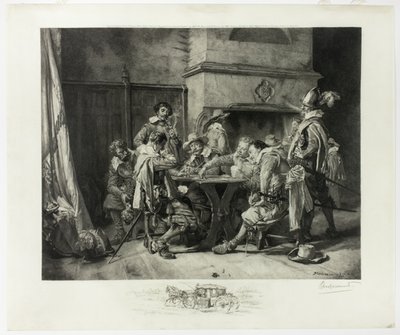 Lost Game (Soldiers Playing Cards) by Félix Henri Bracquemond