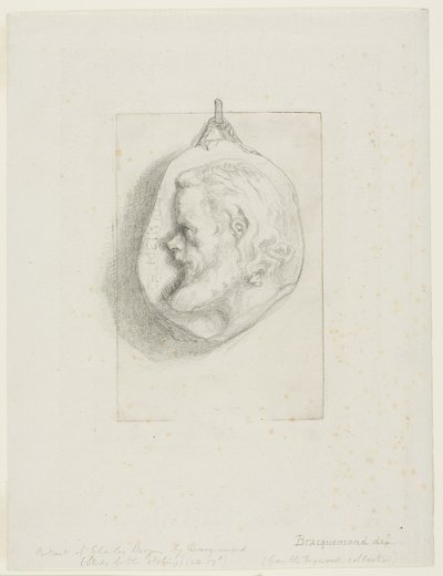 Profile Portrait of Charles Meryon by Félix Henri Bracquemond