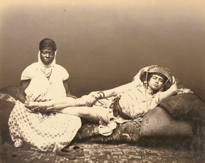 A Moorish Woman with Her Maid by Félix Jacques Moulin