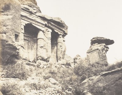 Djebel Selseleh Silsilis, Architectural Steles Carved in the Rock, 1851-52, printed 1853-54 by Félix Teynard