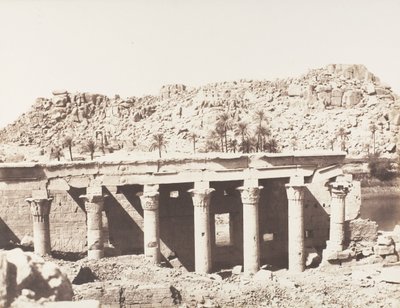 Ile de Fileh Philæ, Colonnade Occidentale - Ruins Viewed from Point L by Félix Teynard