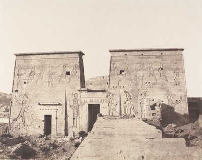 Ile de Fileh Philae, Premier Pylon - View Taken from the Platform by Félix Teynard