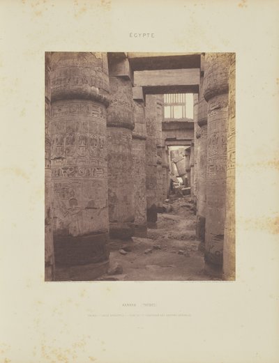 Karnak (Thebes). Palace - Hypostyle Hall - Transversal View from Point K by Félix Teynard