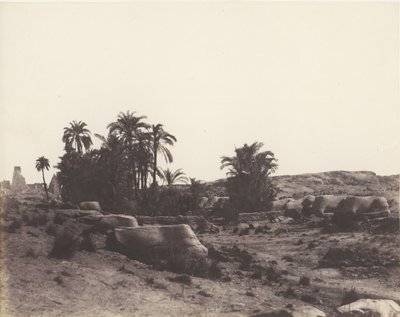 Karnak Thebes, Avenue of Sphinxes - General View Taken from Point G, 1851-52, printed 1853-54 by Félix Teynard