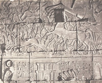 Karnak Thebes, Enclosure of the Palace - Details of Sculptures at Point O, 1851-52, printed 1853-54 by Félix Teynard