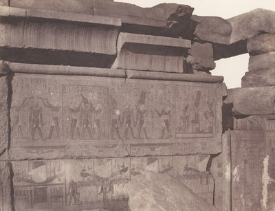 Karnak Thebes, Palace - Granite Construction - Sculpted Decoration, 1851-52, printed 1853-54 by Félix Teynard
