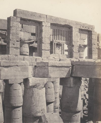 Karnak Thebes, Palace - Hypostyle Hall - Window and Capitals by Félix Teynard