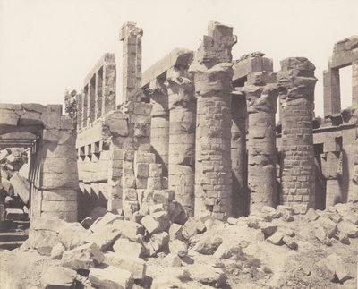 Karnak Thebes, Palais - Salle Hypostyle - Vue Générale Prise du Point Q by Félix Teynard