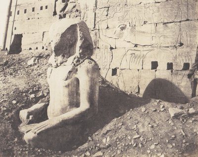 Karnak Thebes, Third Pylon - Colossus of Spath Limestone by Félix Teynard