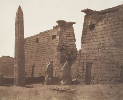 Luxor Thebes, Earlier Construction - Pylon Colossi and Obelisk, 1851-52 by Félix Teynard