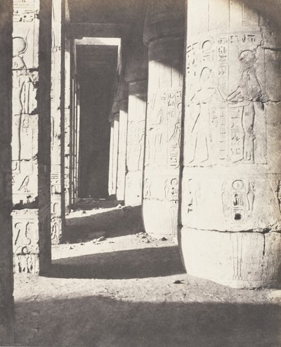 Médinet-Abou Thebes, Later Constructions - Second Court, 1851-52, printed 1853-54 by Félix Teynard