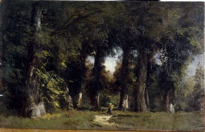 Forest Edge (front), Animated Landscape (back) by Félix Ziem