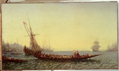 Harbour in Constantinople, 1880s by Félix Ziem