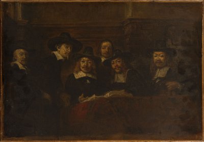 The Syndics of the Drapers, Copy after Rembrandt, circa 1853 by Félix Ziem