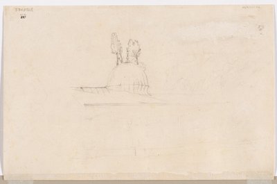 Sketch for Pavilion Near a Mosque (verso) by Félix Ziem