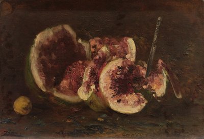 Still Life with Watermelon and Knife, 2nd Half 19th Century by Félix Ziem