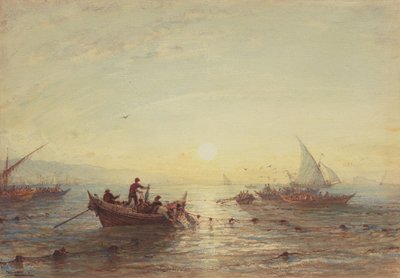 Tuna Fishing at Sunrise off the Coast near Marseilles by Félix Ziem