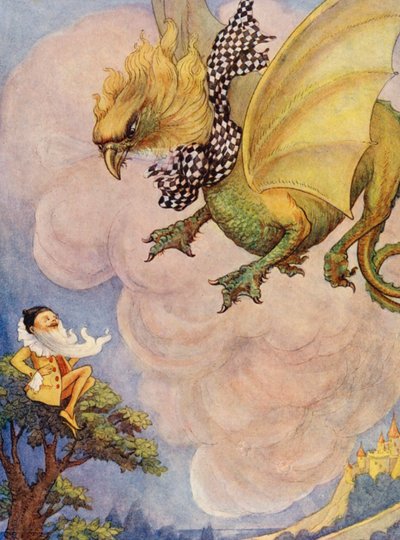 The Griffin Saw a Little Yellow Man Sitting on the Top of a Tree by Flora White